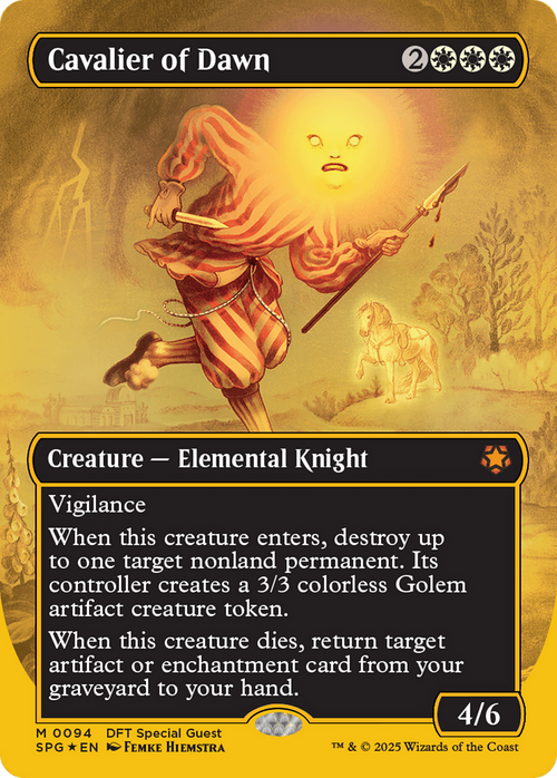 Cavalier of Dawn (Borderless) (First-Place Foil) (SPG-094) - Special Guests Foil