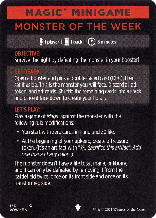 Monster of the Week // Monster of the Week (cont'd) (MVOW-001) - Innistrad: Crimson Vow Minigames Foil