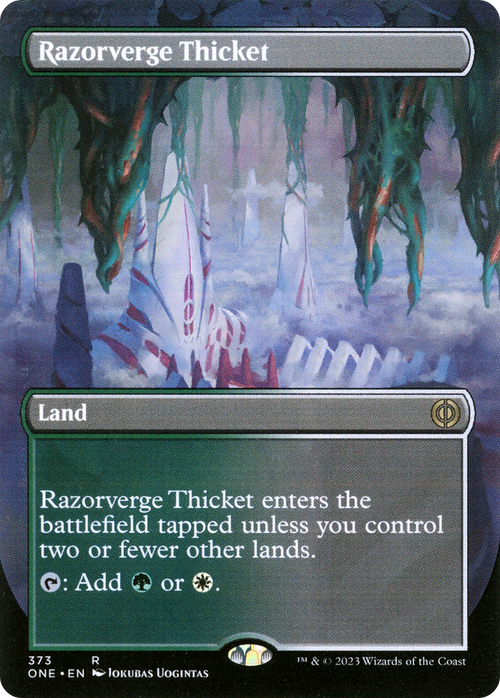 Razorverge Thicket (Borderless) (ONE-373) - Phyrexia: All Will Be One Foil