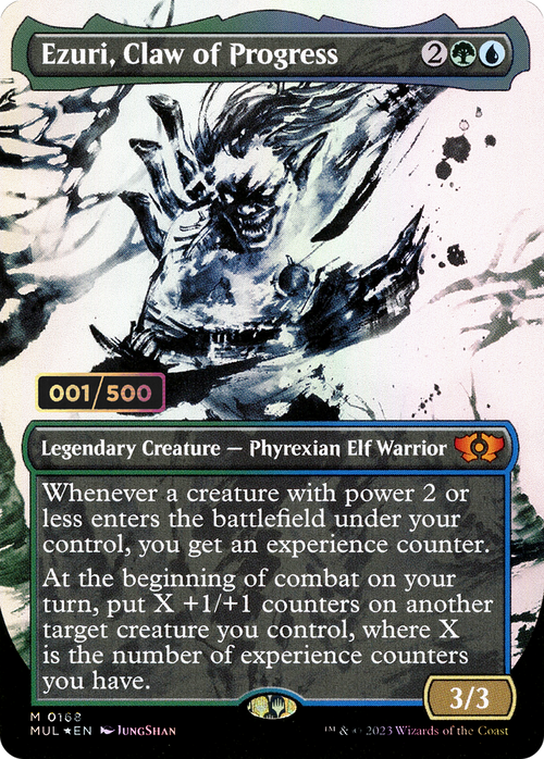 Ezuri, Claw of Progress (Serial Numbered) (MUL-168) - Multiverse Legends: (Showcase) (Borderless) Foil
