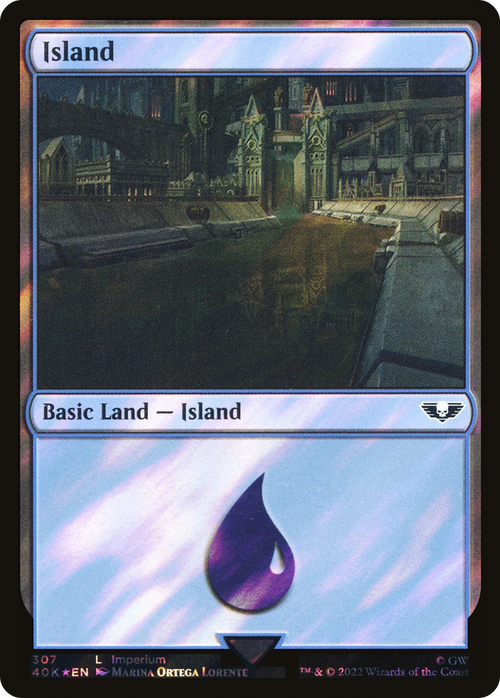 Island (307) (Surge Foil) (40K-307) - Warhammer 40,000 Commander Foil