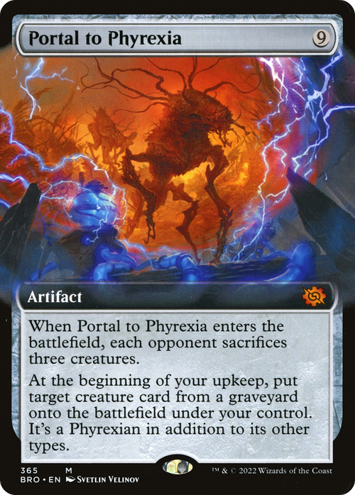 Portal to Phyrexia (Extended Art) (BRO-365) - The Brothers' War: (Extended Art) Foil