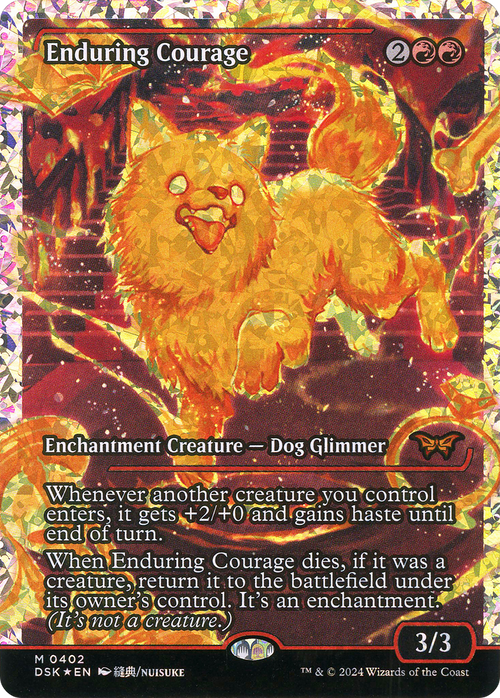 Enduring Courage (Showcase) (Fracture Foil) (DSK-402) - Duskmourn: House of Horror: (Showcase) Foil