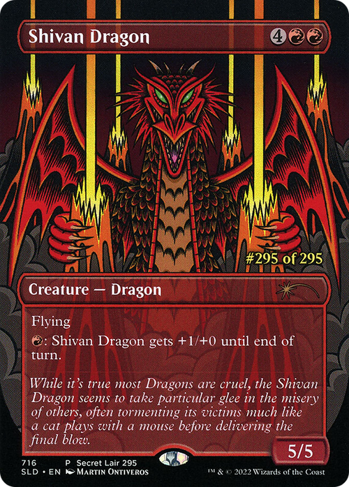Shivan Dragon (Serial Numbered) (SLD-716) - Secret Lair Drop (Borderless)