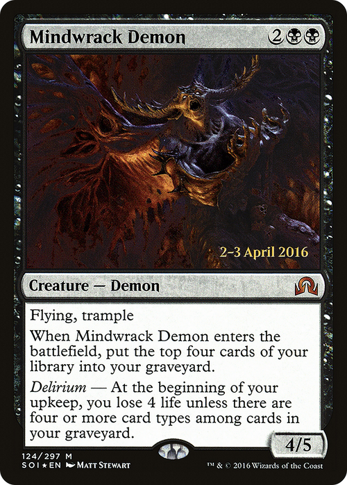 Mindwrack Demon (PRE-124S) - Shadows over Innistrad Promos Foil