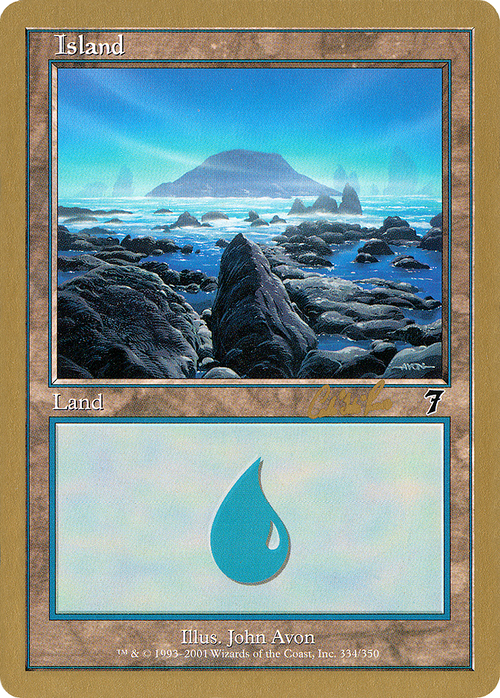 Island (334) - 2002 Carlos Romao (7ED) (WCD-) - World Championship Decks 2002