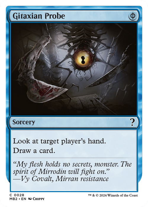 Gitaxian Probe (White Border) (MB2-028) - Mystery Booster 2