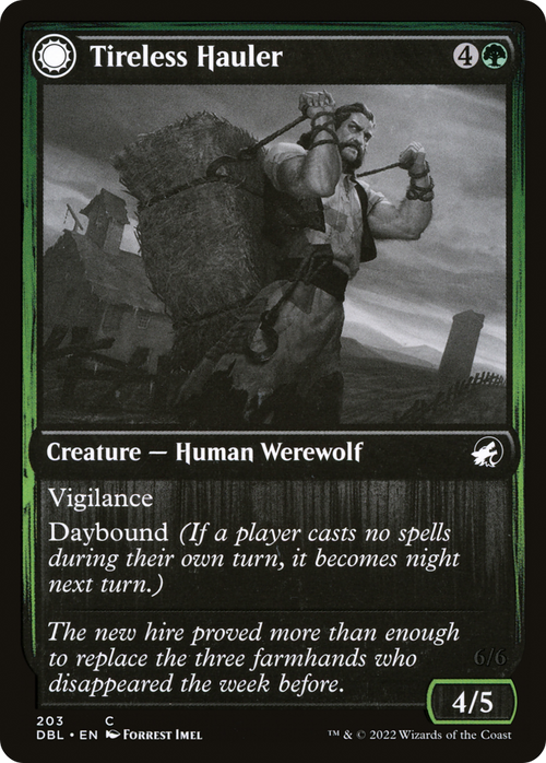 Tireless Hauler (DBL-203) - Innistrad: Double Feature: (Double Faced Transform) Foil