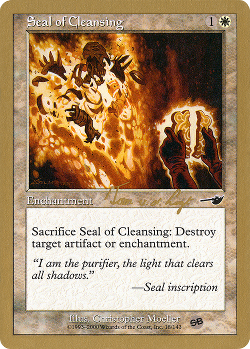 Seal of Cleansing - 2000 Tom van de Logt (NMS) (SB) (WCD-) - World Championship Decks 2000