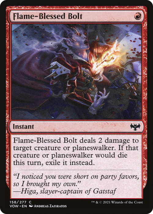 Flame-Blessed Bolt (VOW-158) - Innistrad: Crimson Vow Foil