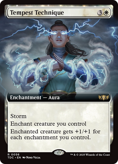 Tempest Technique (Extended Art) (TDC-056) - Commander: Tarkir: Dragonstorm: (enchantment, Extended Art)