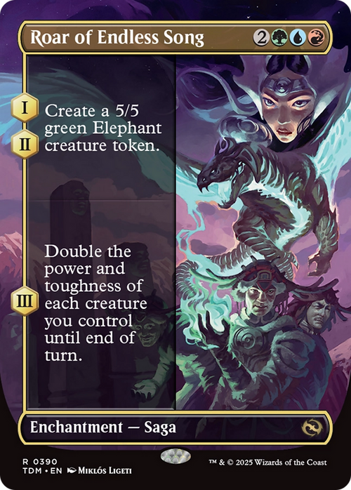Roar of Endless Song (Borderless) (TDM-390) - Tarkir: Dragonstorm: (enchantment) Foil