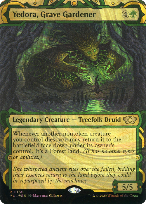 Yedora, Grave Gardener (Halo Foil) (MUL-160) - Multiverse Legends: (Showcase) (Borderless) Foil