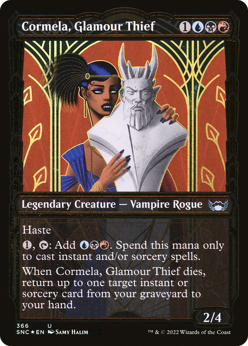 Cormela, Glamour Thief (Gilded Foil) (SNC-366) - Streets of New Capenna: (Showcase) Foil