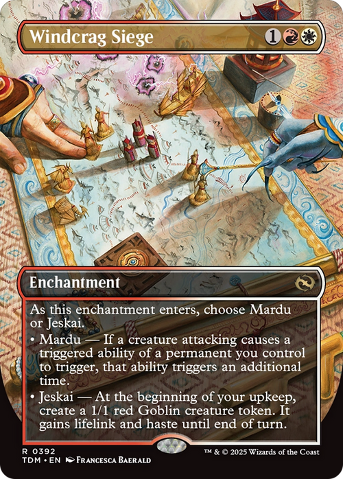 Windcrag Siege (Borderless) (TDM-392) - Tarkir: Dragonstorm: (enchantment) Foil