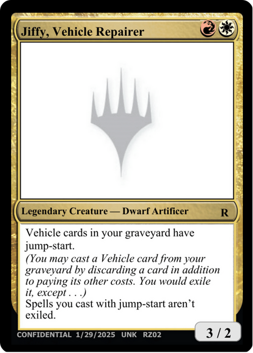 Jiffy, Vehicle Repairer (UNK-RZ02E) - Un-Known Event Playtest Cards