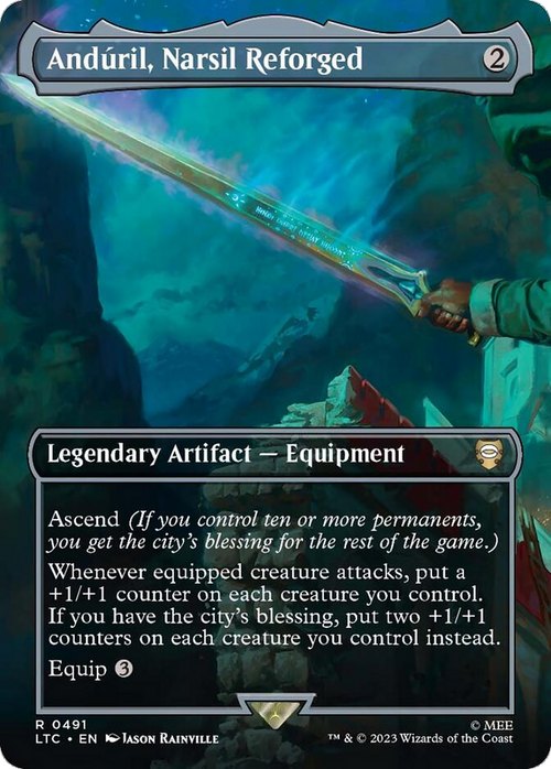 Anduril, Narsil Reforged (Borderless) (LTC-491) - Tales of Middle-earth Commander Foil