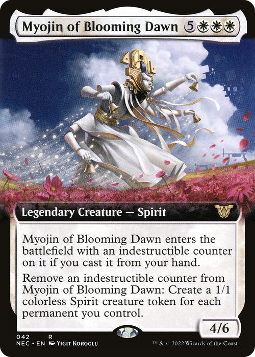 Myojin of Blooming Dawn (Extended Art) (NEC-042) - Neon Dynasty Commander: (Extended Art)