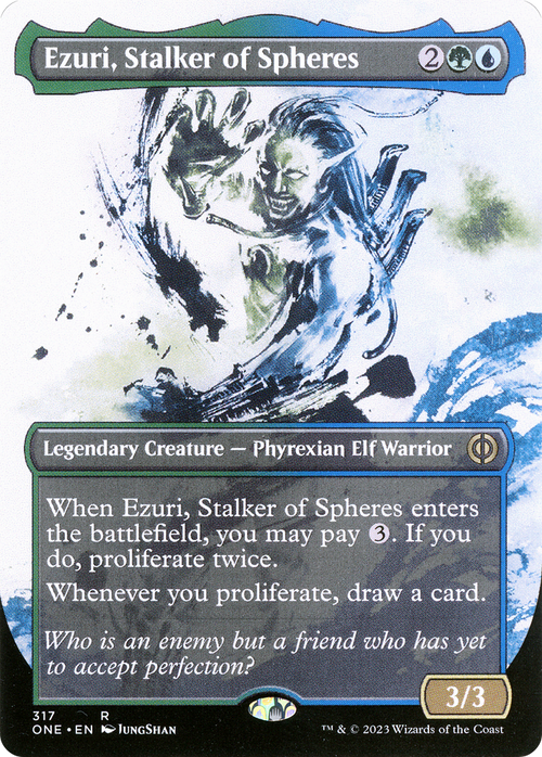 Ezuri, Stalker of Spheres (Showcase) (ONE-317) - Phyrexia: All Will Be One: (Showcase) (Borderless) Foil