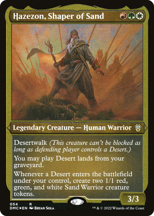 Hazezon, Shaper of Sand (Foil Etched) (DMC-054) - Dominaria United Commander Foil