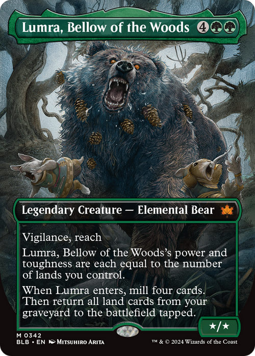Lumra, Bellow of the Woods (Borderless) (0342) (BLB-342) - Bloomburrow Foil