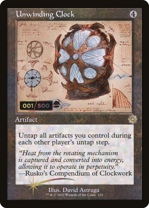 Unwinding Clock (Schematic) (Serial Numbered) (BRR-124) - The Brothers' War Retro Artifacts Foil