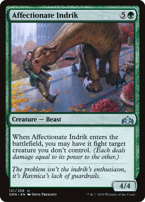 Affectionate Indrik (GRN-121) - Guilds of Ravnica Foil