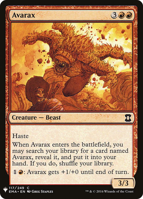 Avarax (LIST-EMA-117) - The List
