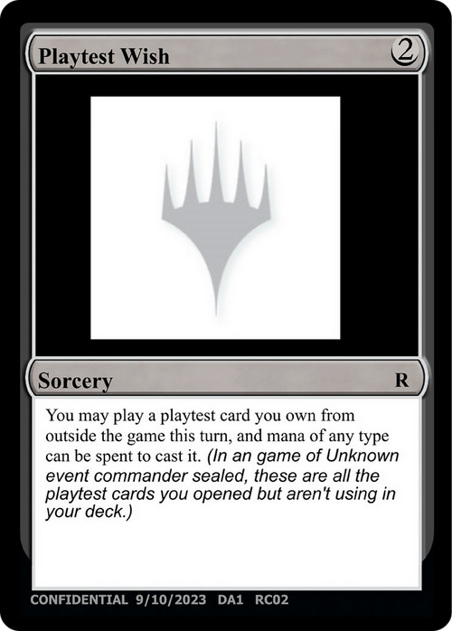 Playtest Wish (UNK-) - Unknown Event