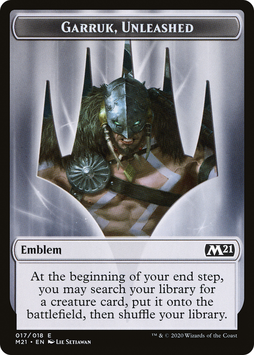 Garruk, Unleashed Emblem (TM21-017) - Core Set 2021 Tokens Foil