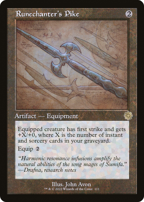 Runechanter's Pike (Schematic) (BRR-111) - The Brothers' War Retro Artifacts Foil