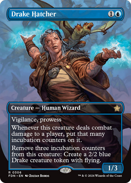 Drake Hatcher (Borderless) (FDN-306) - Foundations Foil