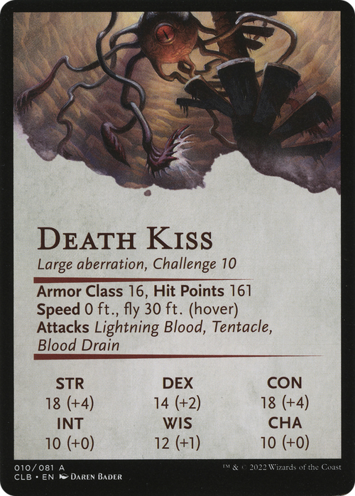 Death Kiss // Death Kiss (ACLB-010) - Battle for Baldur's Gate Art Series (Borderless) Foil