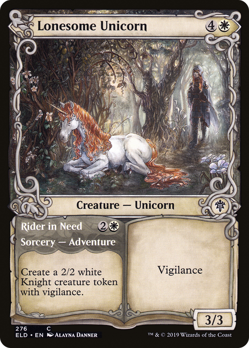 Lonesome Unicorn (Showcase) (ELD-276) - Throne of Eldraine: (Showcase) Foil