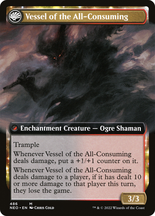Hidetsugu Consumes All (Extended Art) (NEO-486) - Kamigawa: Neon Dynasty: (Extended Art, fandfc, enchantment)
