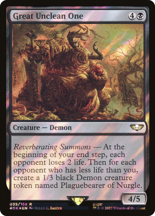Great Unclean One (Surge Foil) (40K-035) - Warhammer 40,000 Commander Foil