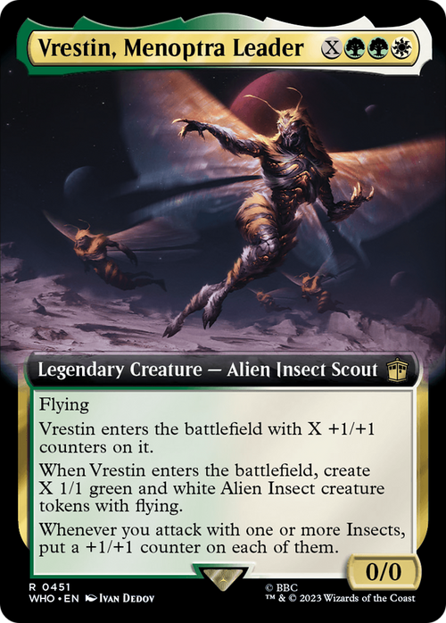 Vrestin, Menoptra Leader (Extended Art) (WHO-451) - Doctor Who: (Extended Art) Foil