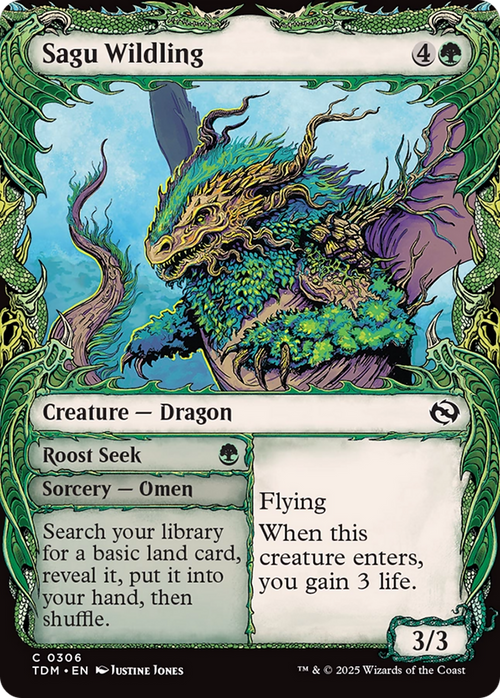Sagu Wildling (Showcase) (TDM-306) - Tarkir: Dragonstorm: (Showcase) Foil