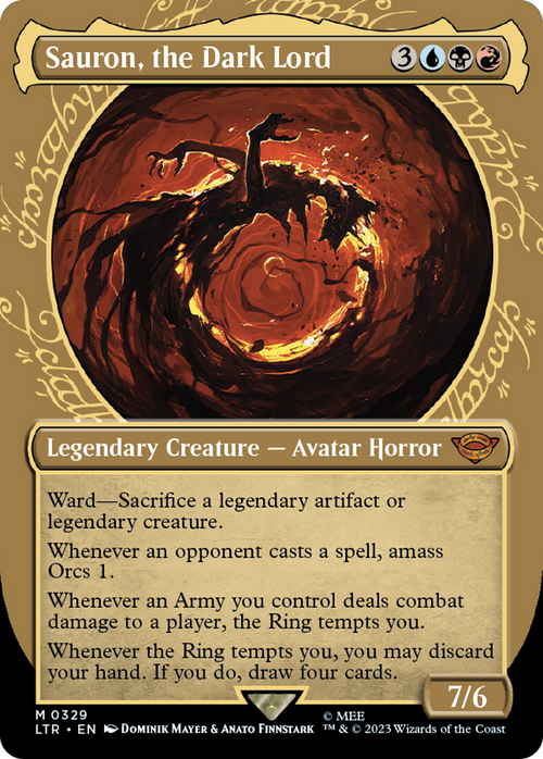 Sauron, the Dark Lord (Showcase) (LTR-329) - The Lord of the Rings: Tales of Middle-earth: (Showcase) (Borderless) Foil