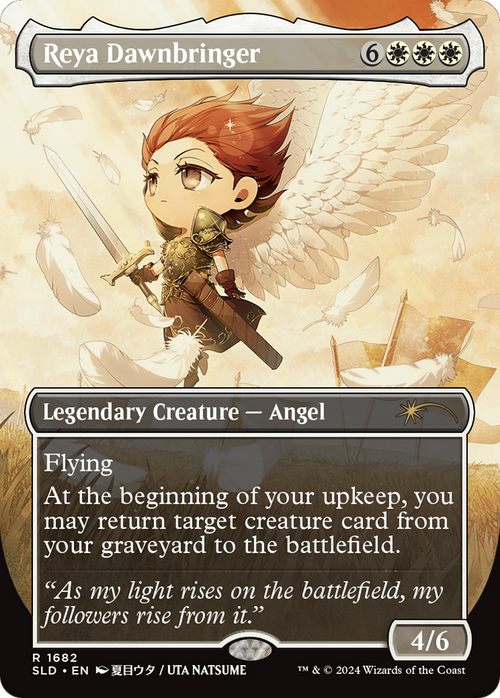 Reya Dawnbringer (Rainbow Foil) (SLD-1682) - Secret Lair Drop (Borderless) Foil