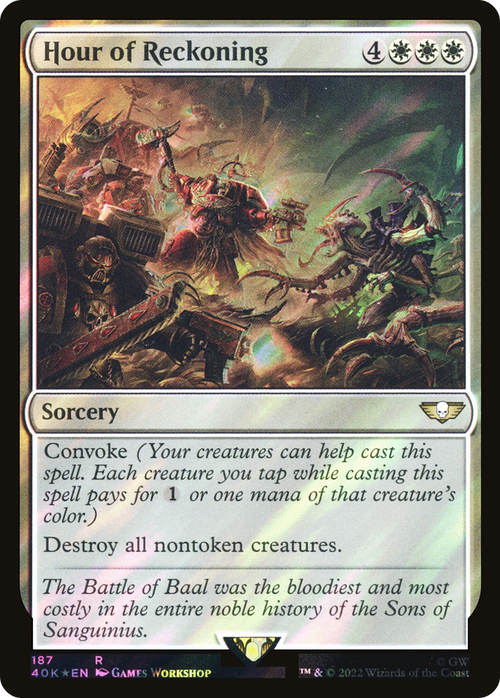 Hour of Reckoning (Surge Foil) (40K-187) - Warhammer 40,000 Commander Foil