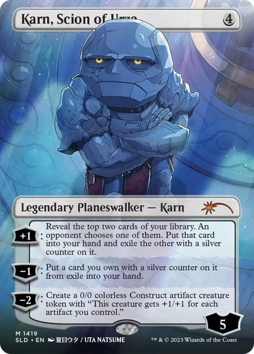 Karn, Scion of Urza (Rainbow Foil) (SLD-1419) - Secret Lair Drop (Borderless) Foil