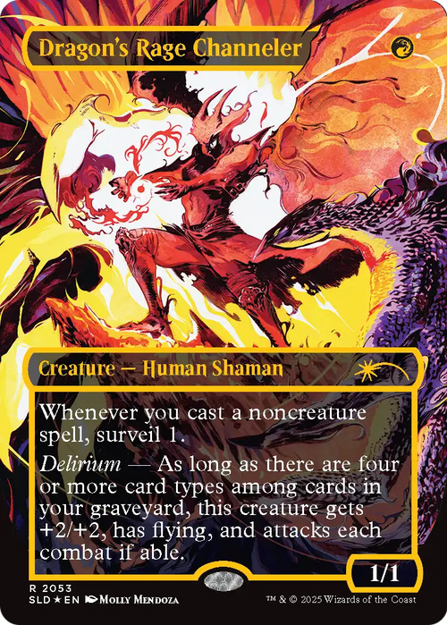 Dragon's Rage Channeler (2053) (Raised Foil) (SLD-2053) - Secret Lair Drop (Borderless) Foil