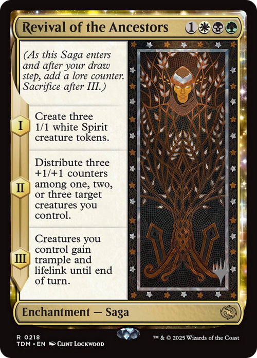 Revival of the Ancestors (PPTDM-218P) - Promo Pack: Tarkir: Dragonstorm: (enchantment)