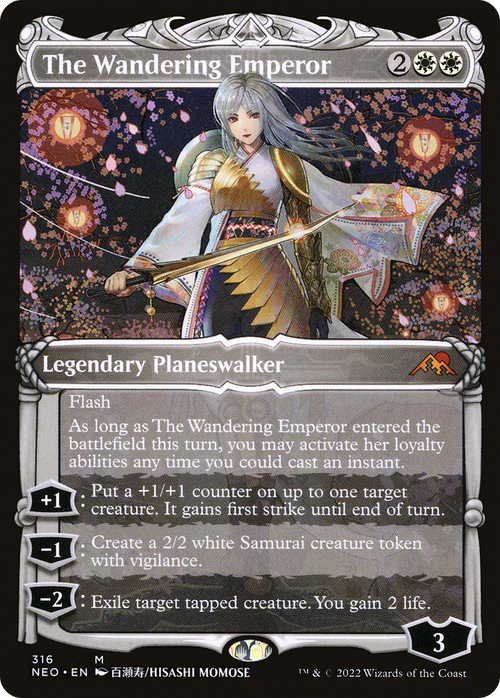The Wandering Emperor (Showcase) (NEO-316) - Kamigawa: Neon Dynasty: (Showcase)