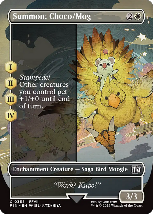 Summon: Choco/Mog (Borderless) (FIN-358) - FINAL FANTASY: (enchantment) Foil
