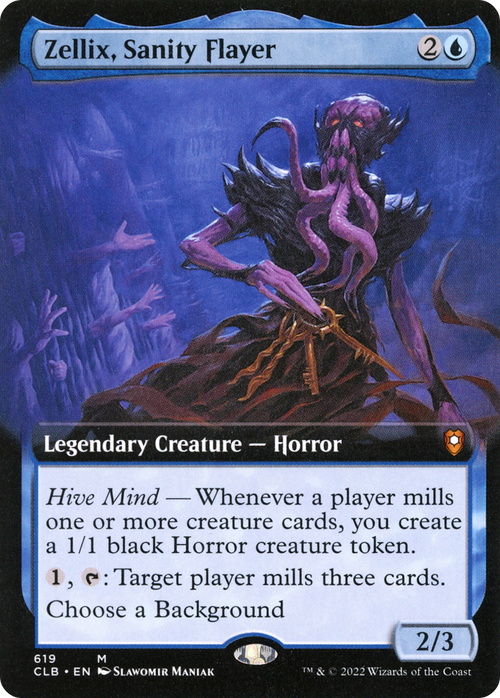 Zellix, Sanity Flayer (Extended Art) (CLB-619) - Commander Legends: Battle for Baldur's Gate: (Extended Art) Foil