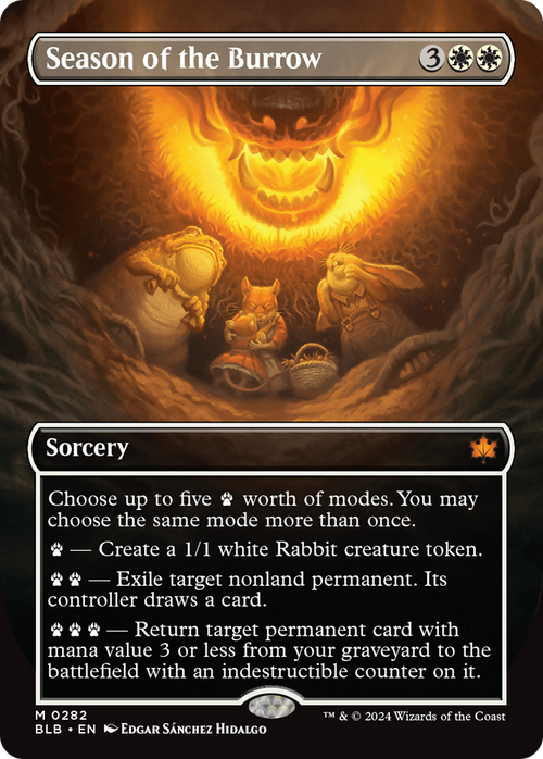 Season of the Burrow (Borderless) (BLB-282) - Bloomburrow: (Showcase)