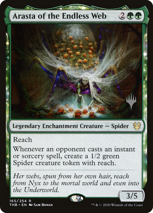 Arasta of the Endless Web (PPTHB-165P) - Theros Beyond Death Promos: (enchantment)