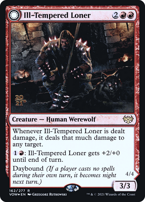 Ill-Tempered Loner (PRE-162) - Innistrad: Crimson Vow Promos: (Double Faced Transform) Foil